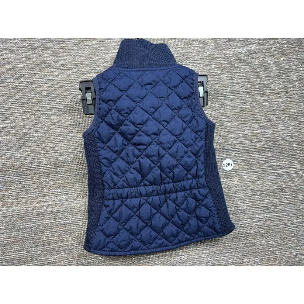 Ralph Lauren Vest Kids 3/3T Blue Quilted Sleeveless Zip Insulated Crest Patch